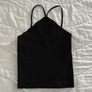 Zara black ribbed long crop top!
